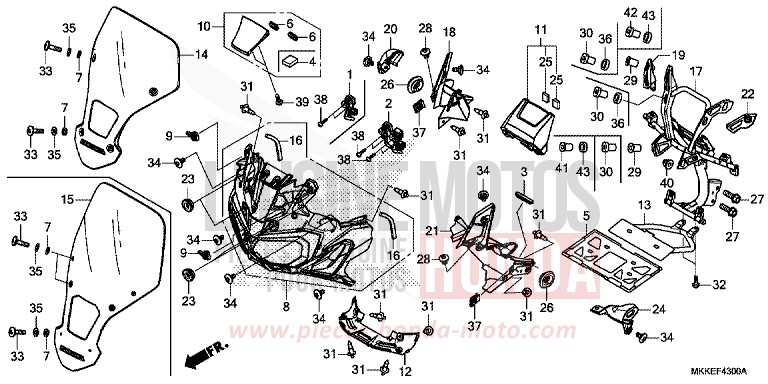 ABDECKUNG, VORNE von Africa Twin PEARL GLARE WHITE (NHB53HB) von 2019